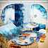 Тарелка десертная, стекло, 20х30 см, прямоугольная, Navy Leaves, Daniks, голубая - фото 4