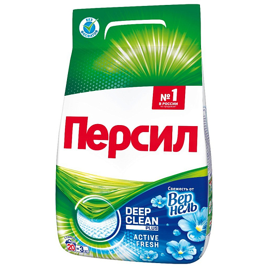 Стиральный порошок Персил, 3 кг, автомат, для белого белья, Свежесть Вернель