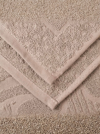 Плед евро, 220х240 см, подарочная коробка, жаккард, 100% хлопок, Karteks, Medallion 12, бежевый