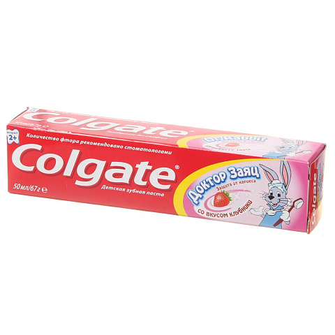 Зубная паста Colgate Доктор заяц со вкусом клубники, 50 мл