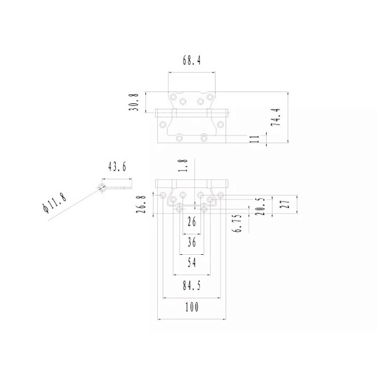 Петля накладная Фабрика Замков, 100х75х2.5 мм, E-2BB-100 AB, 109558, пакет 50/100, антик бронза