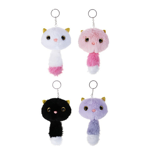 Брелок ИГРОЛЕНД, котя с хвостиком, 12 см, подвес, 4 цв, 264-462