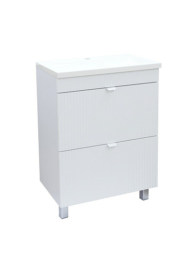 Тумба TOPPUS GOFFRE PLISSE 60 белый soft touch под умывальник Art 60