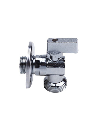 Кран для воды, 1/2"х3/4", ш-ш, латунь, угловой, с обратным клапаном, AquaLink