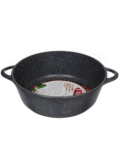 Жаровня алюминий, 28 см, 4 л, антипригарное покрытие, Горница, Гранит, ж7028аг