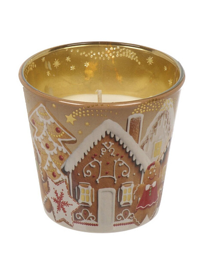 Свеча ароматизированная, 8х9 см, в стакане, Bartek Candles, Пряничный городок