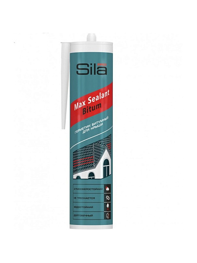 Герметик битумный, кровельный, SilaPro, Max Sealant, SSBBR280, 280 мл, черный