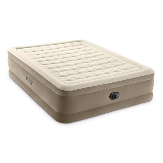 Кровать надувная Intex, 203х152х46 см, Dura Beam Ultra Plush, 64428ND, насос встроенный, электрический, флокированная, 273 кг