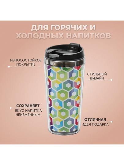 Термокружка 0.42 л, Daniks, Графика, колба нержавеющая сталь, FD-06-15