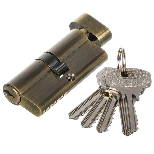 Замок врезной S-Locked, 155-50 мод. 224 AB, 120976, ручка в комплекте, цилиндровый, универсальный, бронза