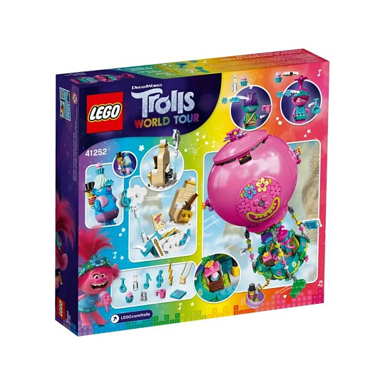 Конструктор Lego, Trolls, Путешествие Розочки на воздушном шаре, 5-7 лет, 250 деталей, 41252