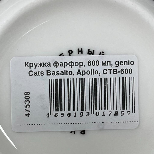 Кружка фарфор, 600 мл, genio Cats Basalto, Apollo, CTB-600