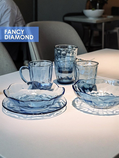 Сервиз столовый стекло, 25 предметов, на 6 персон, Francy diamond, 50558