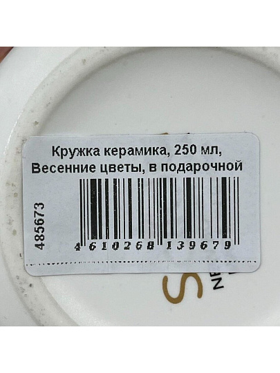 Кружка керамика, 250 мл, Весенние цветы, в подарочной упаковке, Y4-9008, в ассортименте