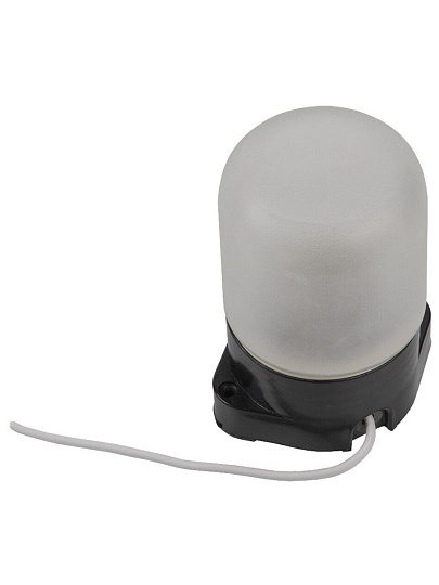 Светильник для бани, General Lighting Systems, GCF-SNP-60-E27-IP65-W,4377, 60 Вт, E27, на 1 лампочку, IP65, НПБ-400, КСС-001, 230В, пластик, черный, 437785