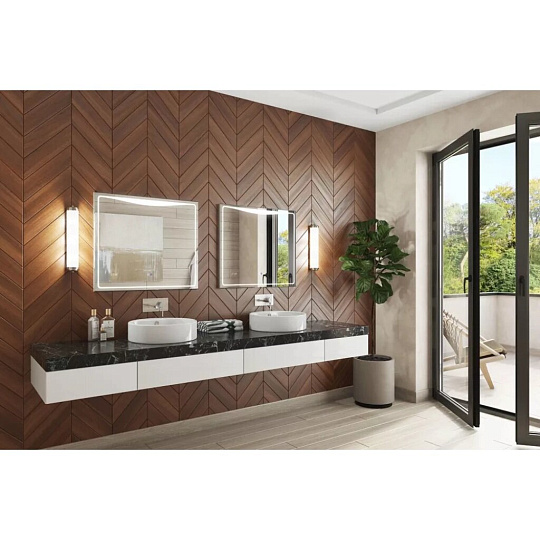 Зеркало часы, функция антизапотевания, сенсорный выключатель, 60х70х3 см, подсветка, VIGO, Eva Luxe 600