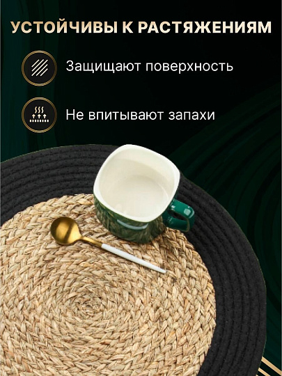 Салфетка сервировочная 38х38 см, круглая, 4 шт, Y4-8618