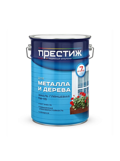 Эмаль Престиж, ПФ-115 Пром, алкидная, глянцевая, белая, 6 кг