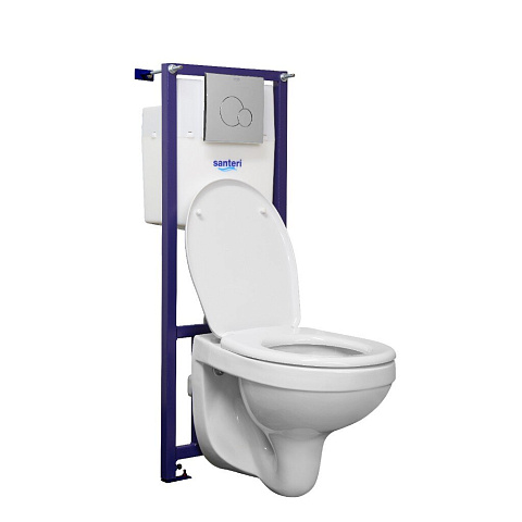 Комплект 4 в 1,инсталляция, подв. унитаз+сиденье Soft-Closing+смывная,GAP CLEAN RIM,ROCA, 7893104100