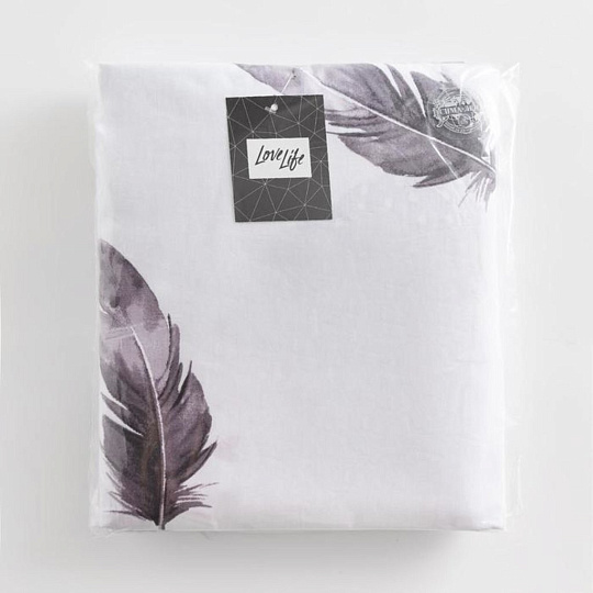 Простыня на резинке LoveLife 160*200*25см, "Sweet Home", 100% хлопок, сатин, 125г/м² 5443009