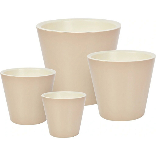 Горшок для цветов пластик, 5 л, 23х23 см, молочный шоколад, InGreen, London, ING6206МШОК