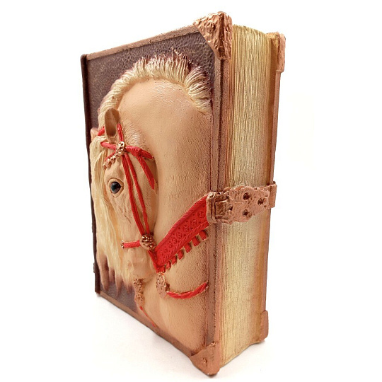 Копилка Символ Года Книга Конь, 21 см, гипс, G040-21-112K, шоколадно-бежевая