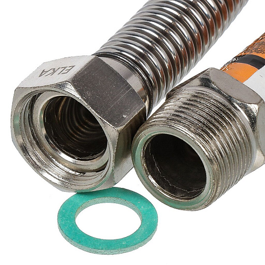 Подводка для газа 3/4"х0.8 м, г-ш, сильфон, ELKA