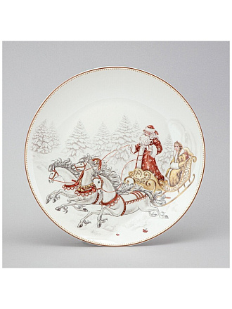 Тарелка закусочная, фарфор, 20.5 см, круглая, Морозко, Lefard, 85-2036