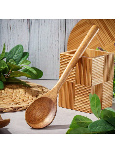 Ложка кулинарная акация, 34.5х7х2 см, UT42734A3