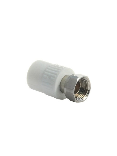 Муфта с накидной гайкой полипропилен, d25х3/4", белая, Valfex
