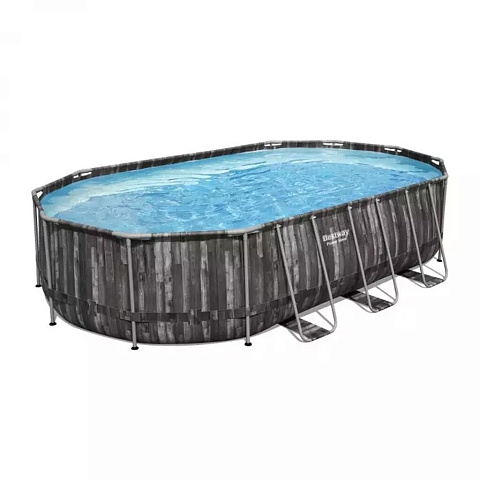Бассейн каркасный Bestway, 610х366х122 см, Power Steel Oval Pool, 5611R, фильтр-насос, лестница, тент, 20241 л, поплавок-дозатор