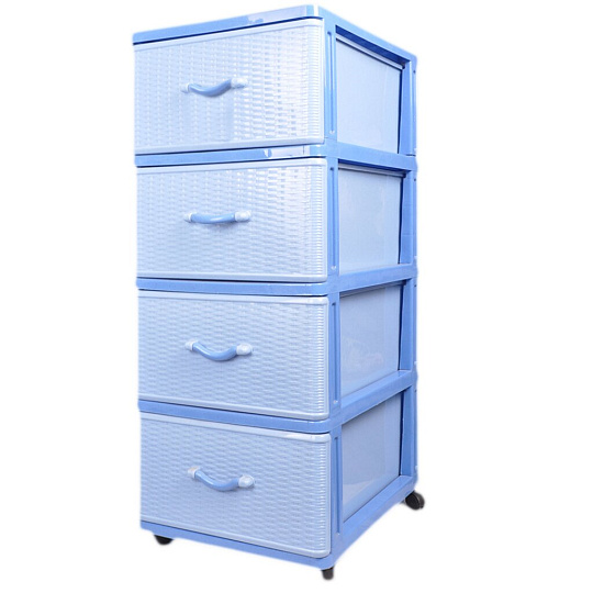 Комод 4 ящика, Дюна, 40х50х94 см, голубой мрамор, DDStyle