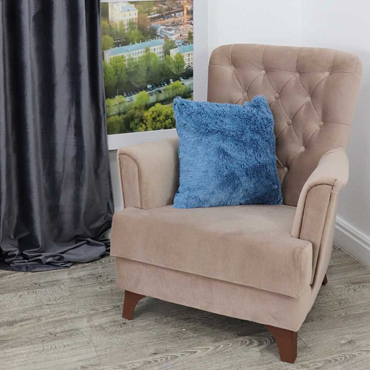 Наволочка декоративная Buenas Noches, Fn072BL2, искусственный мех, 100% полиэстер, 48х48 см, синяя, 13 113