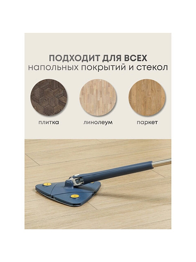 Швабра многофункциональная 130х27 см, синяя, A260062