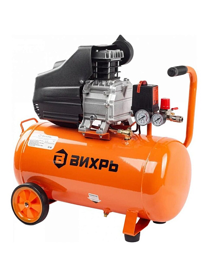 Компрессор масляный, Вихрь, КМП-300/50, 2 кВт, поршневой, 50 л, 300 л/мин, 8 бар, прямой, 74/3/4