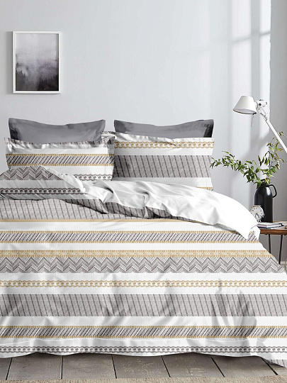 Постельное белье 1.5-спальное, простыня 145х215 см, 1 наволочка 70х70 см, пододеяльник 145х215 см, Майская ночь, микросатин, Неаполь SJT2501-1