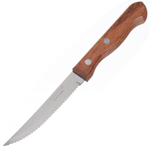 Нож кухонный Tramontina, Dynamic, для стейка, нержавеющая сталь, 10 см, рукоятка дерево, 22311/204-TR