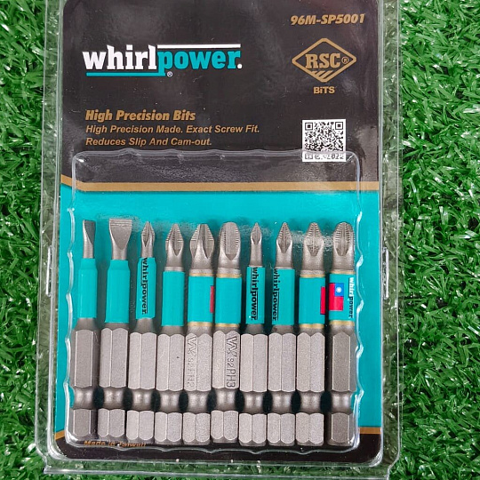Набор бит Whirlpower, Ассорти, Ph, Pz, Sl, 50 мм, 10 шт, блистер
