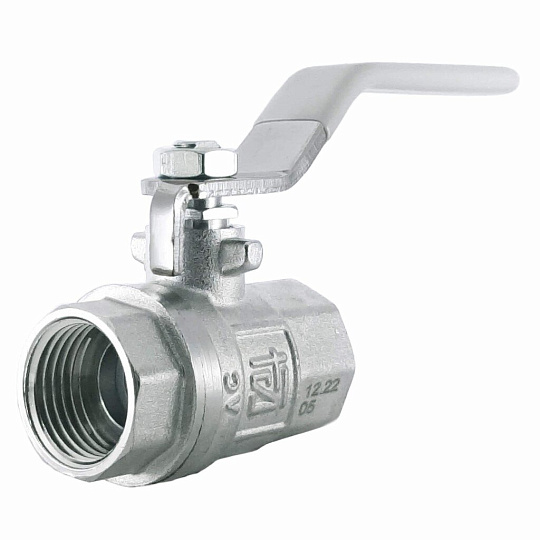 Кран для воды, 1/2'', г-г, ручка, никель, STI