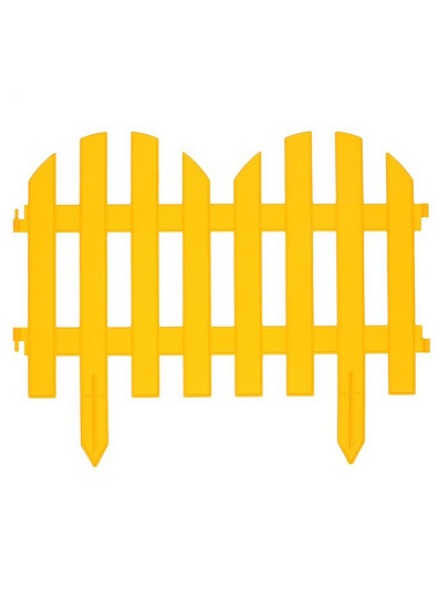 Забор декоративный пластмасса, Palisad, №4, 28х300 см, желтый, ЗД04