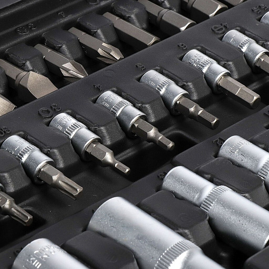 Набор слесарных инструментов Bartex, 1/2", 1/4", 6-гранный, сталь, кейс, 94 предмета