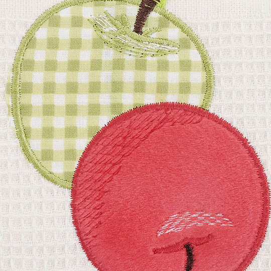 Набор полотенец кухонных 2 шт, 45х70 см, вафельный, Bonita, Фрукты Яблоко, белый, зеленый, Россия, 0101310106