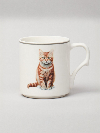 Кружка фарфор, 4 шт, 368 мл, Meow, Lefard, 153-946, металлическая подставка