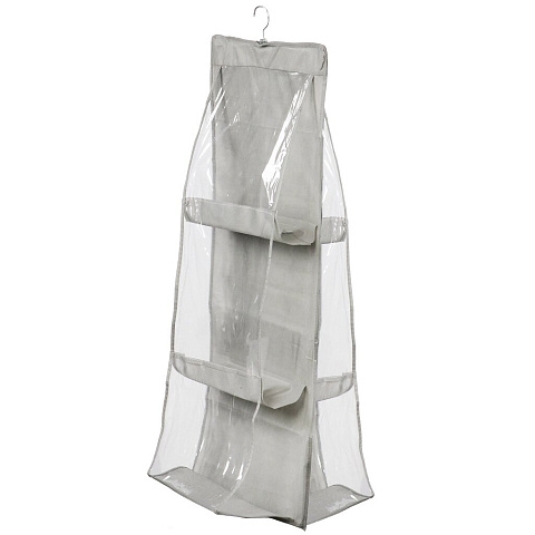 Кофр для сумок, 6 секций, складной, подвесной, 90х35х35 см, нетканный материал, с прозрачным окном, Y6-10706