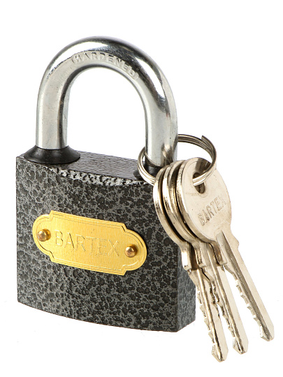 Замок навесной BARTEX чугунный 50мм Влагонепроницаемый, блистер, 3 ключа, 504661