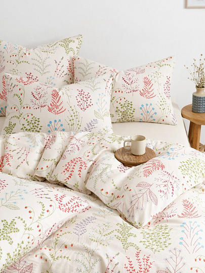 Постельное белье семейное, простыня 215х240 см, 2 наволочки 70х70 см, 2 пододеяльника 145х215 см, Майская ночь, бязь, Эль