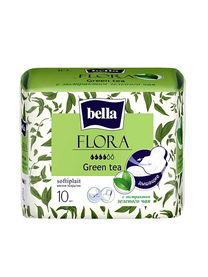 Прокладки женские Bella, Green Tea, 10 шт, с экстрактом зеленого чая, BE-012-RW10-098