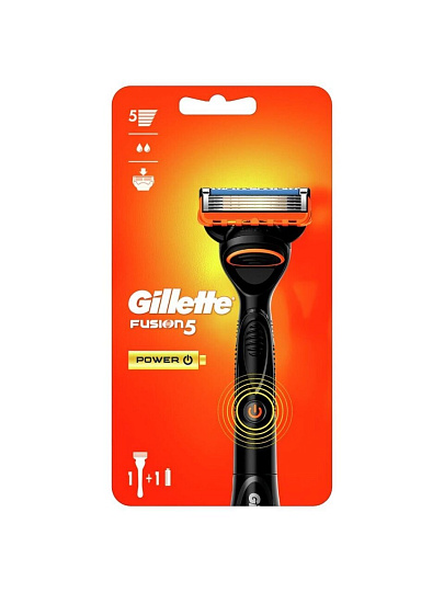 Станок для бритья Gillette, Fusion Power Red, для мужчин, 1 сменная кассета