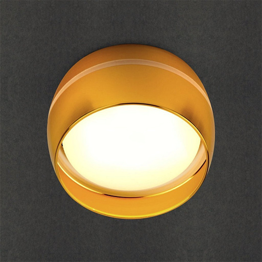 Светильник накладной General Lighting Systems, Чаша, 50 Вт, GX53, на 1 лампочку, IP20, 9х9х5 см, боковой рассеиватель, Спот, золотой, 661340