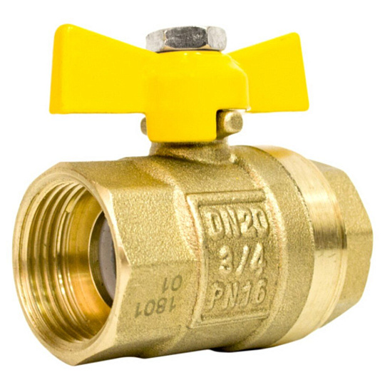 Кран для газа г-г, 3/4", ручка-бабочка, STI